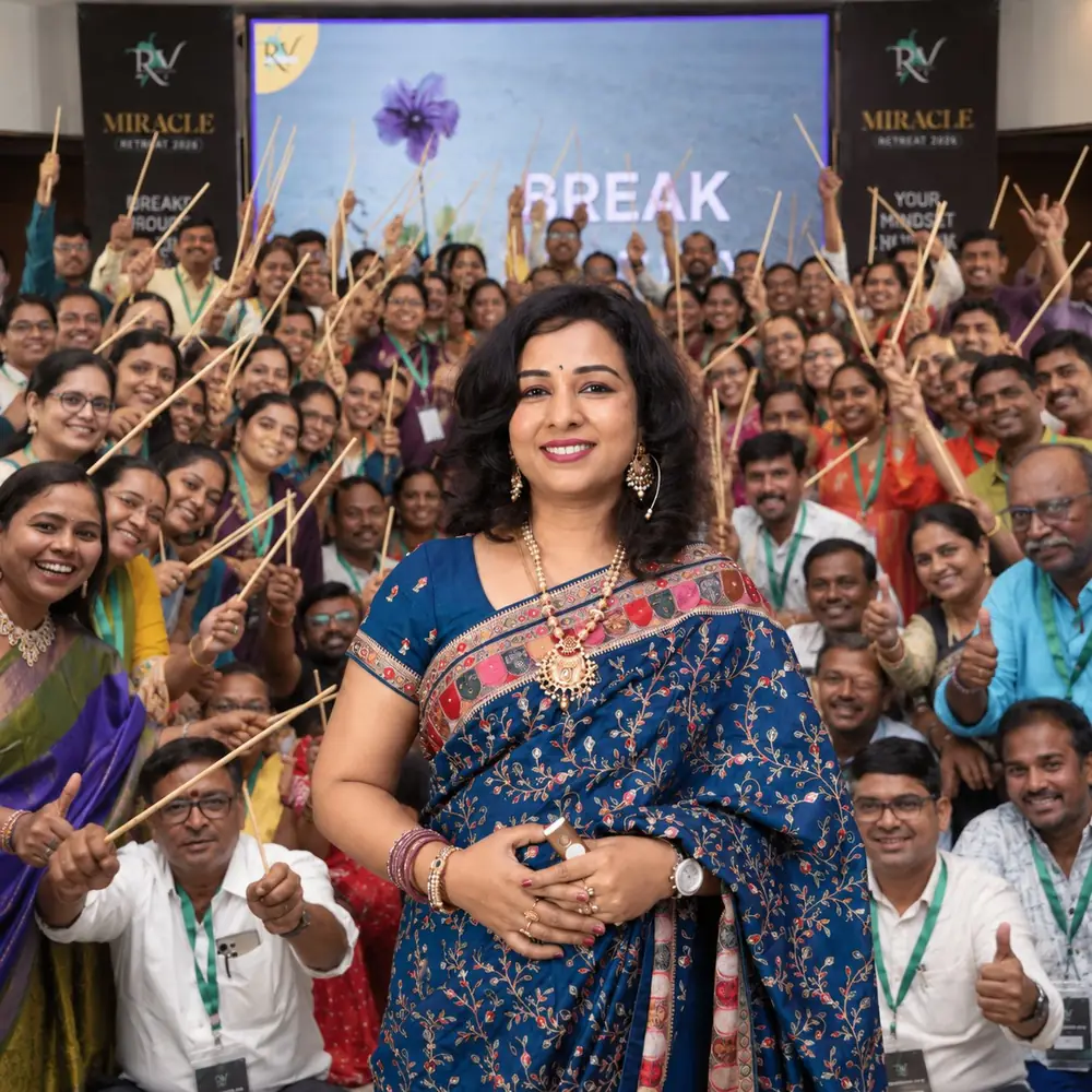 Dr. Rajitha Vanga with hundreds of members at the Miracle Retreat